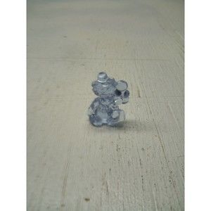 MIB MOSSER GLASS 1-5/8" "PEE WEE"THE BALLOON CLOWN BLUE GLASS